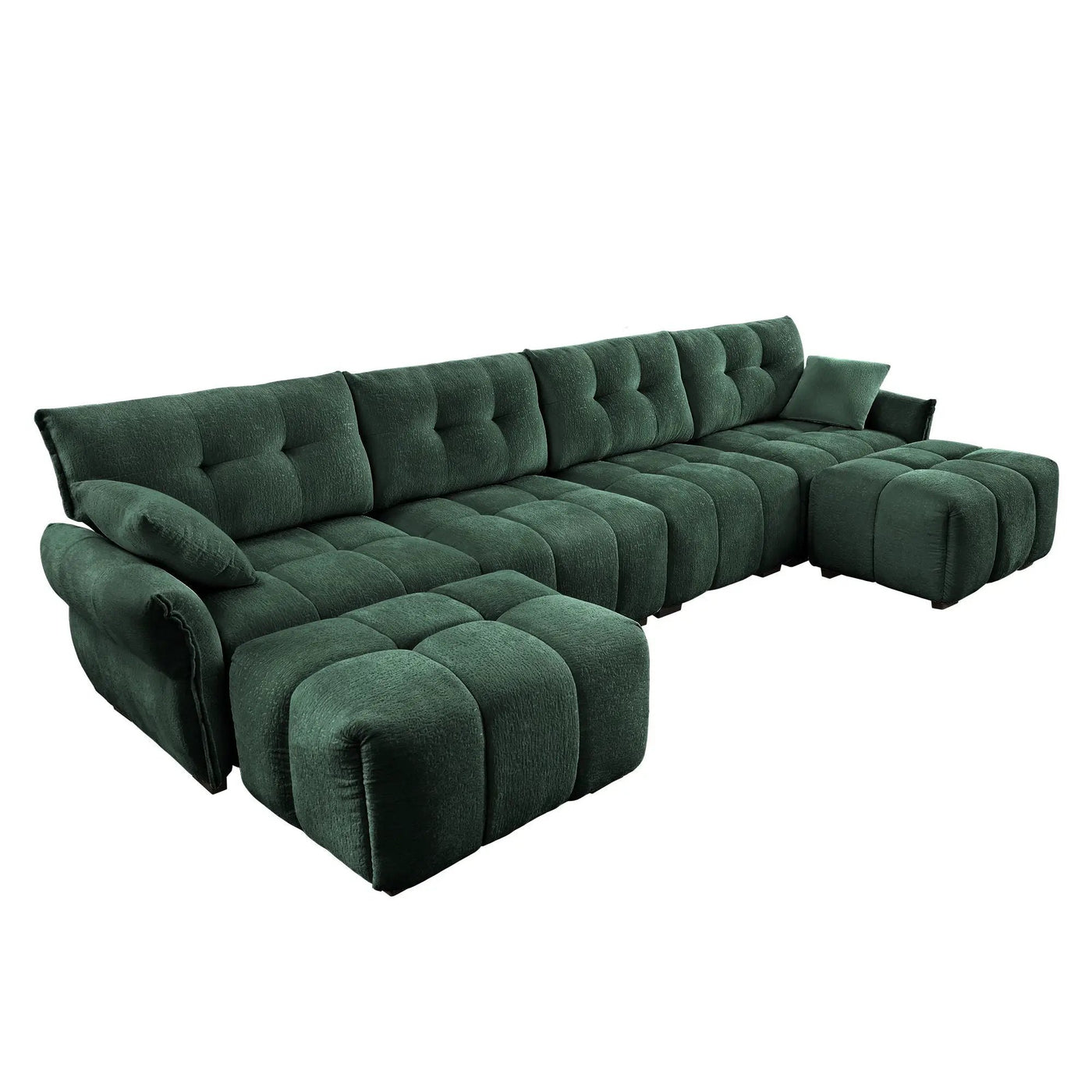 Sofa Set With Ottoman And Pillows, Textured, High Resilience Cushions by Unique Piece Furniture