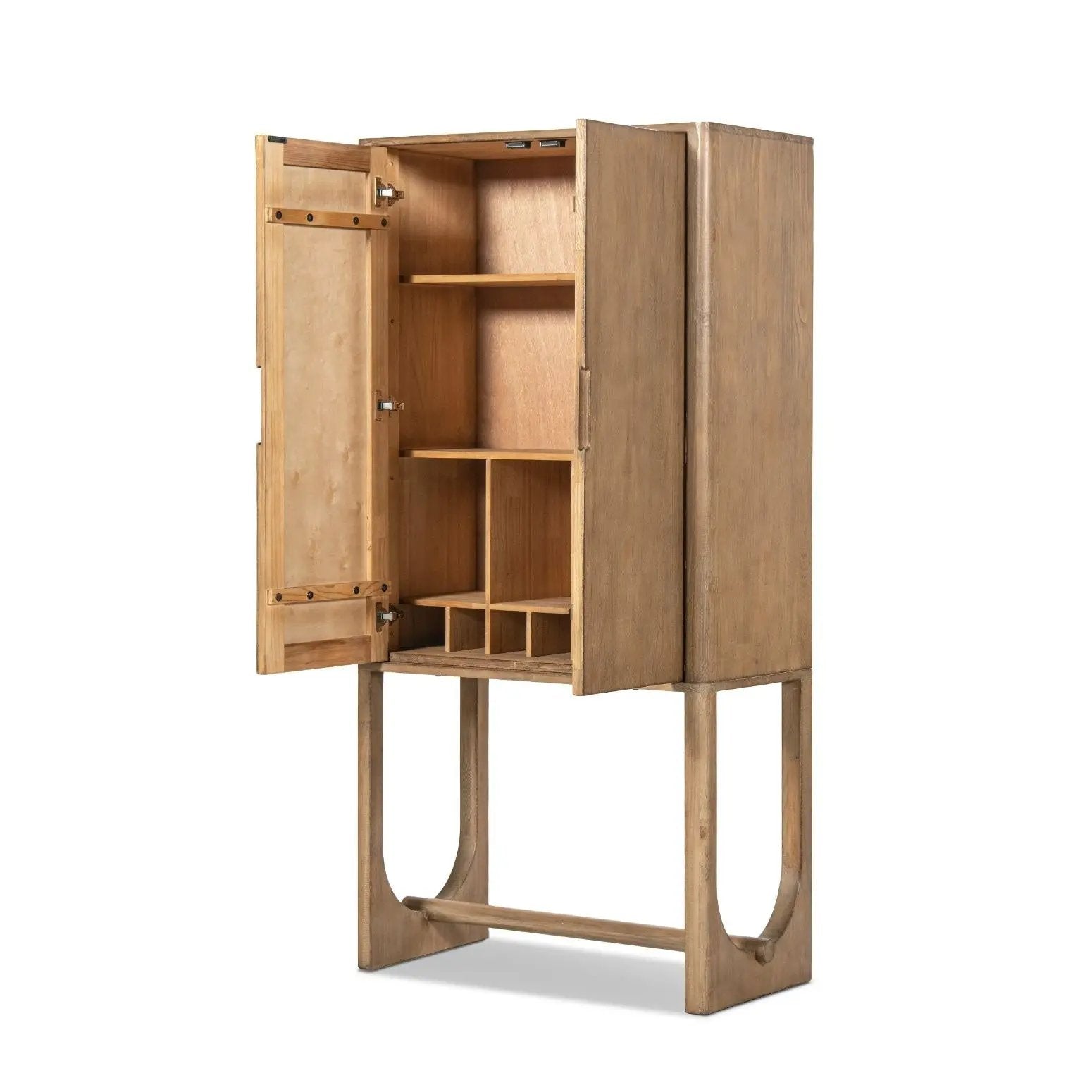 Nolan - Bar Cabinet With Wine Storage - Brown by HouseOfZazla