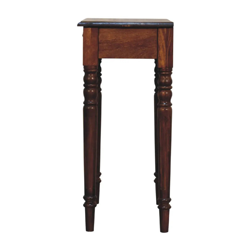 Artisan Furniture Solid Wood Chestnut Turned Leg Writing Desk, 1-Drawer by HouseOfZazla