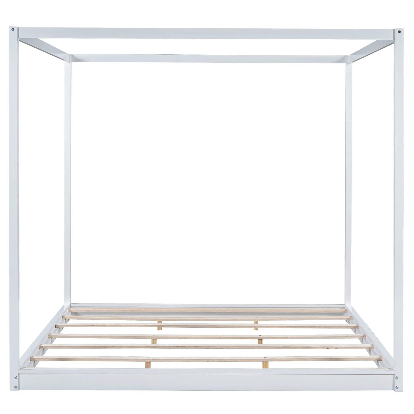 Wood Canopy Platform Bed With Support Legs And Airflow Slats by HouseOfZazla