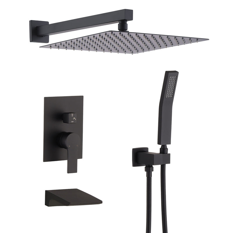 Modern 10" Wall Mounted Rainfall Shower Head System by HouseOfZazla