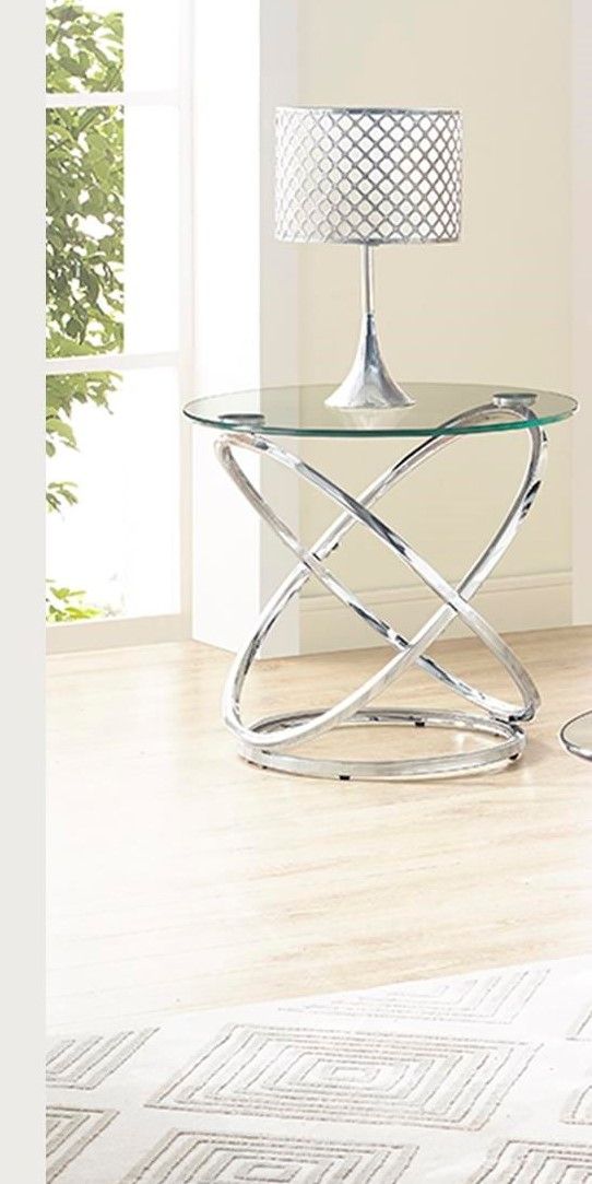 Chrome Cocktail Table Set with Modern Stainless Steel Construction, photo 4 of 6