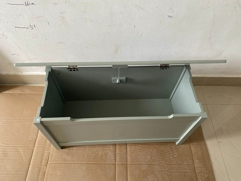 Kids Wooden Toy Box Storage with Safety Hinged Lid for Ages 2+ (Sage) by HouseOfZazla