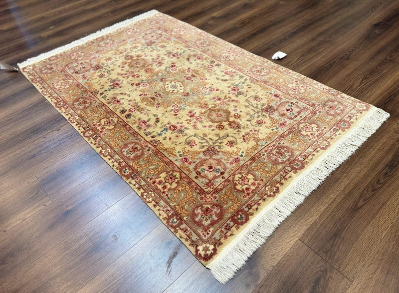 Sino Persian Rug 4x6, Wool and Silk Highlights, Fine 200 KPSI by Jewel Rugs