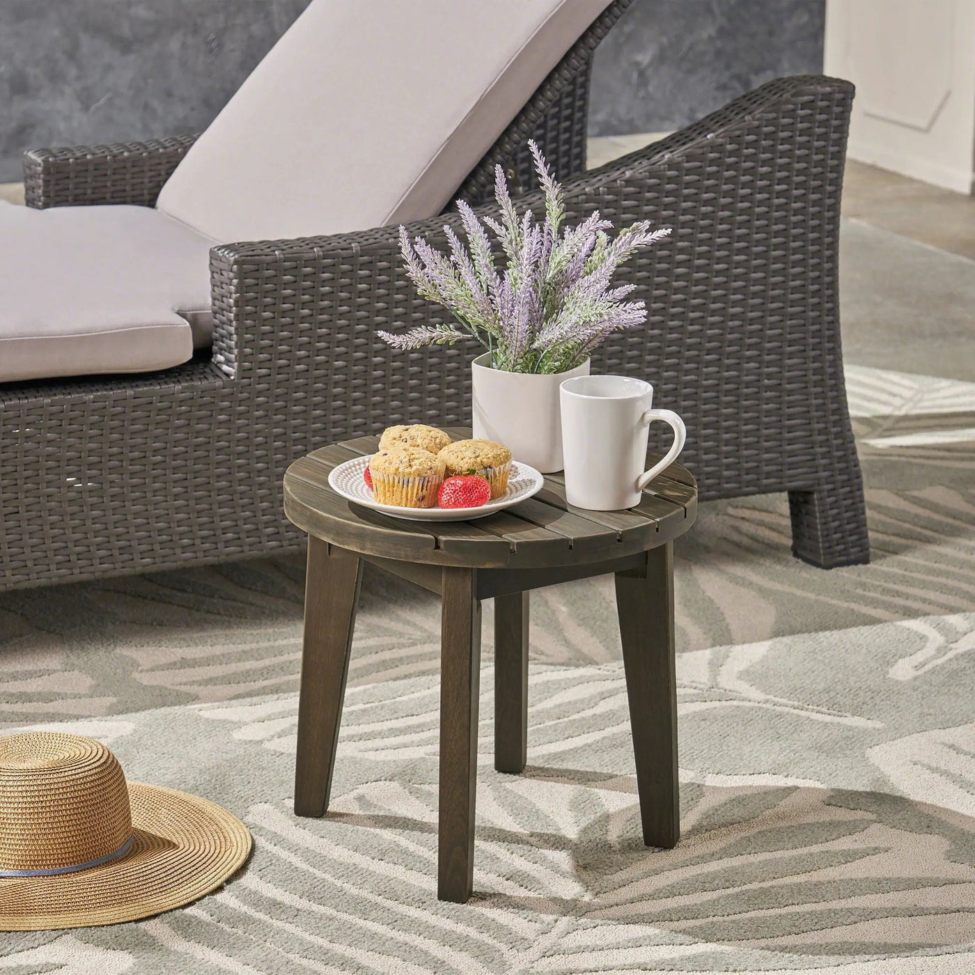 Outdoor Acacia Wood Side Table With Weather Resistance by HouseOfZazla