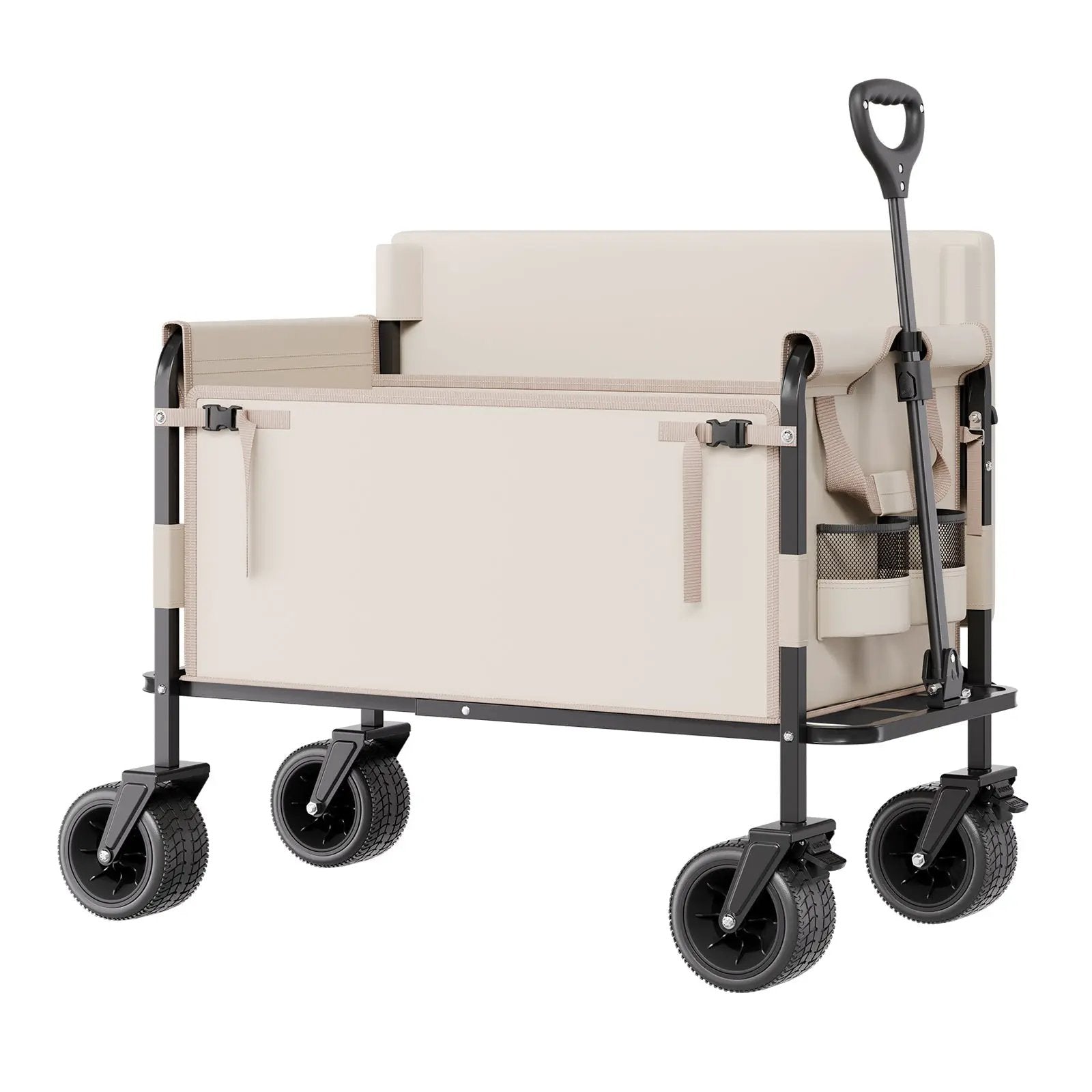 Foldable Wagon Cart Converts to Bench 550lb Load & 220L Utility Wagon for Camp by HouseOfZazla