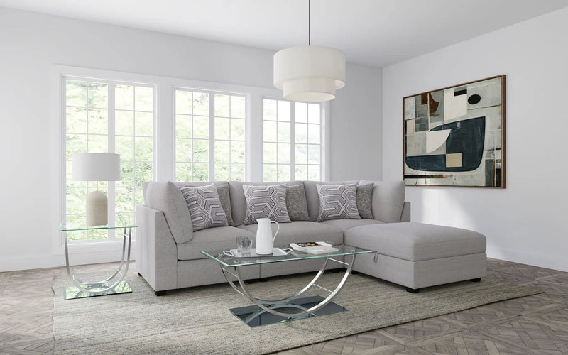 Cambria 4-piece Upholstered Modular Sectional Sofa Grey by Unique Piece Furniture
