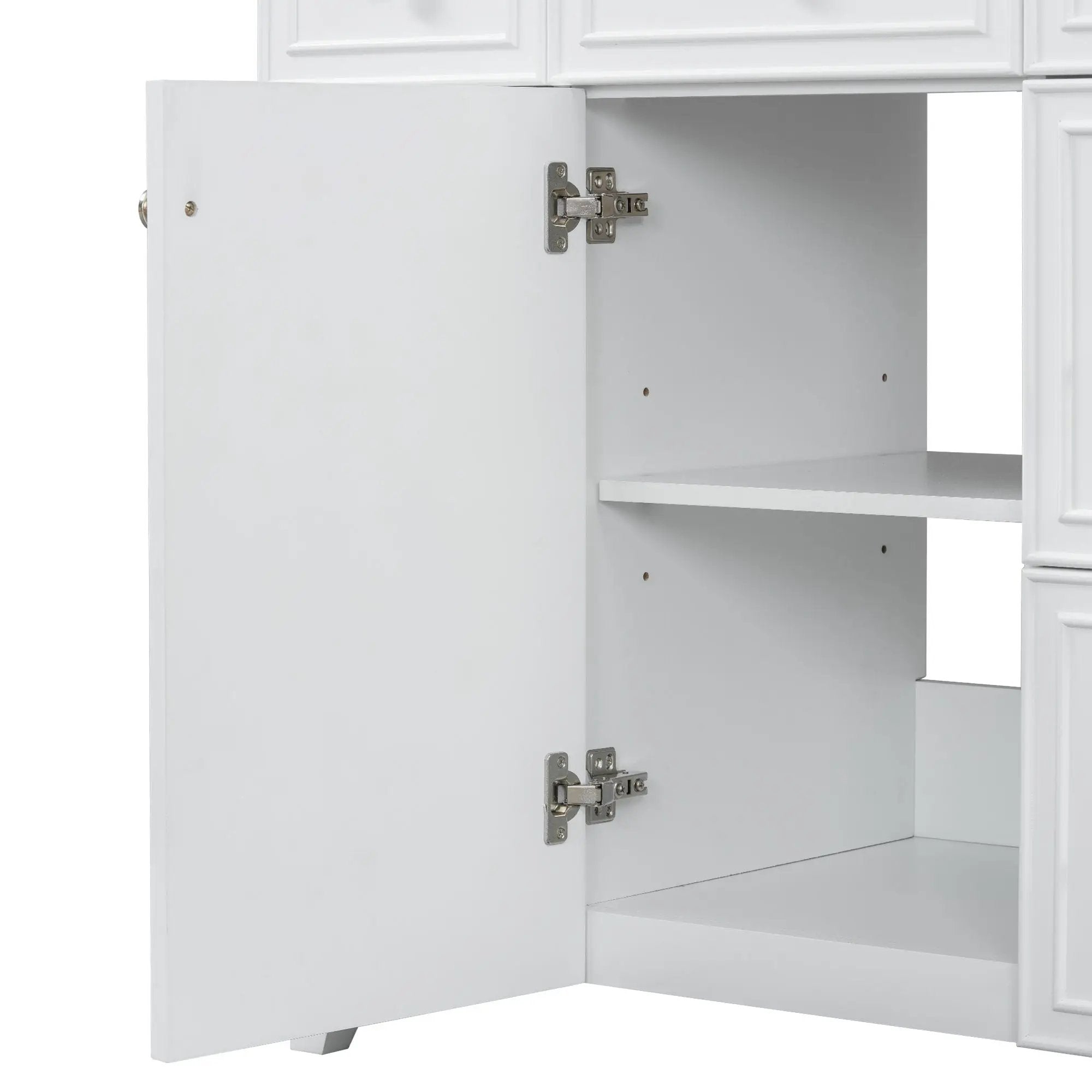 Bathroom Vanity With Ceramic Sink, Soft Close Doors, Adjustable Shelves