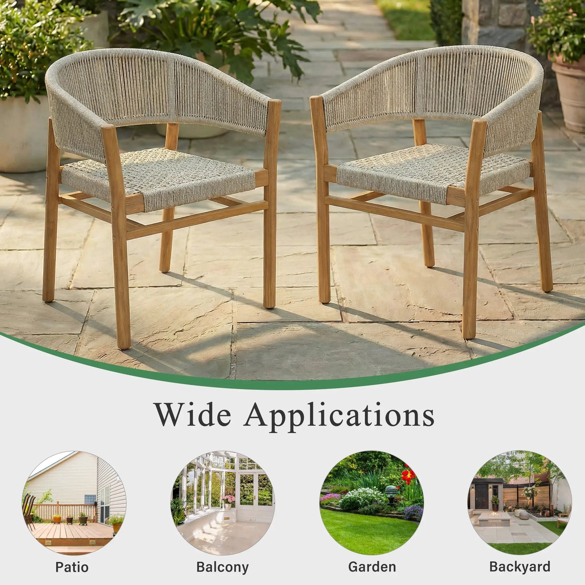 Outdoor Accent Chair Set 2 Person Seating Group by HouseOfZazla