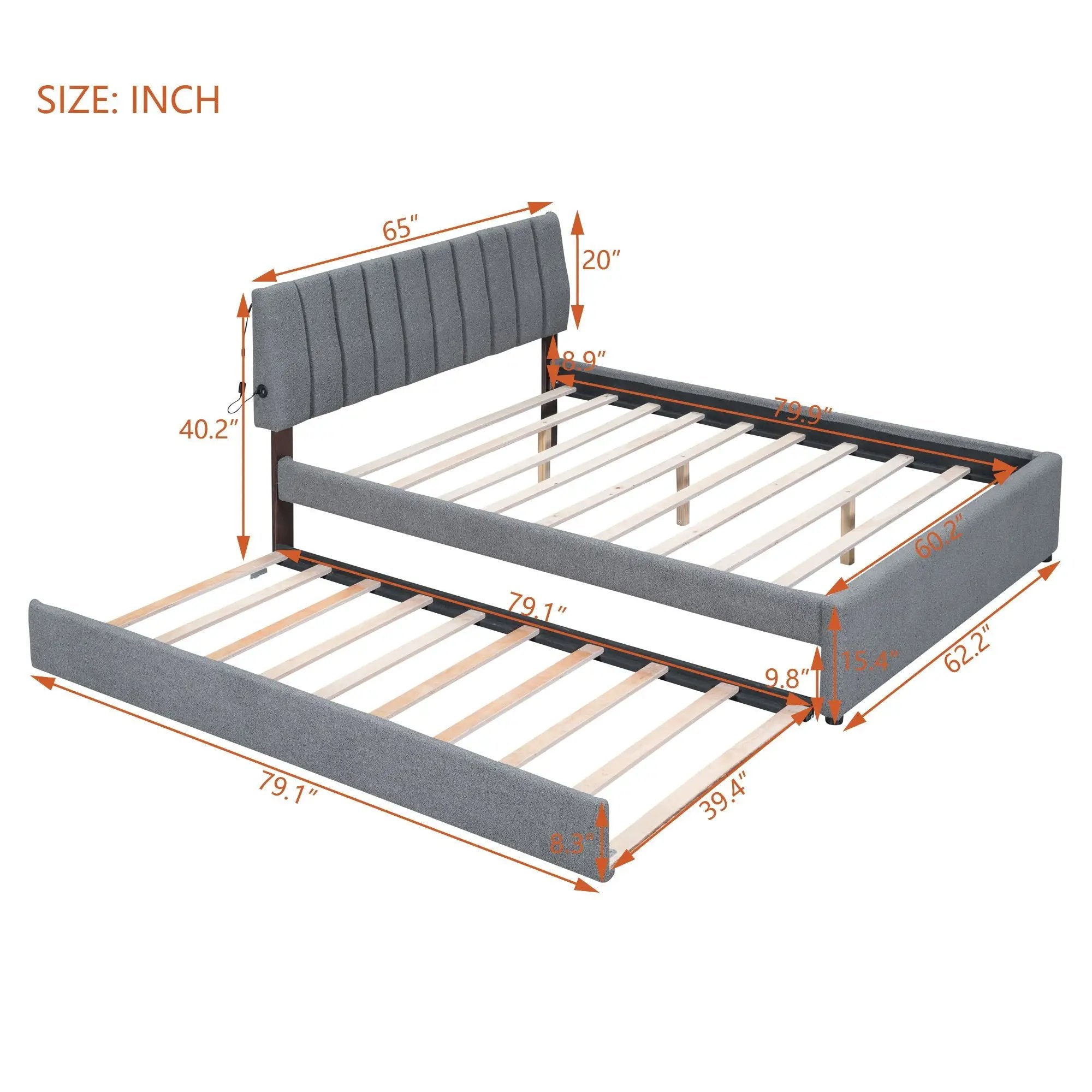 Upholstered Platform Bed With Trundle by HouseOfZazla