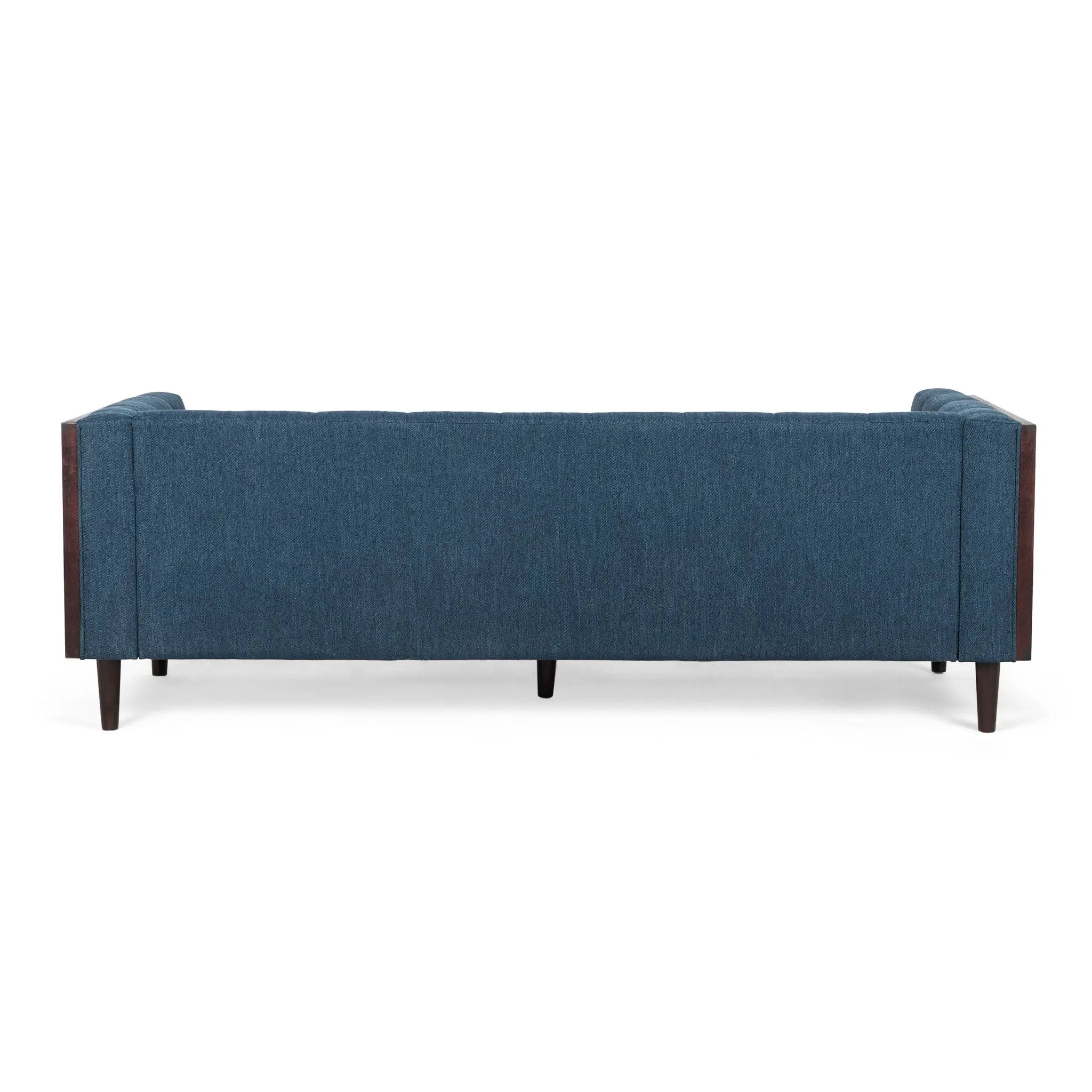 Contemporary Mid-Century Charm 3 Seater Sofa With Button Tufted Waffle Stitching by HouseOfZazla