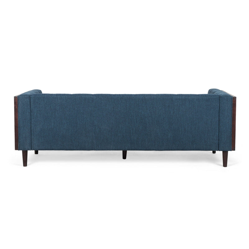 Contemporary Mid-Century Charm 3 Seater Sofa With Button Tufted Waffle Stitching by HouseOfZazla