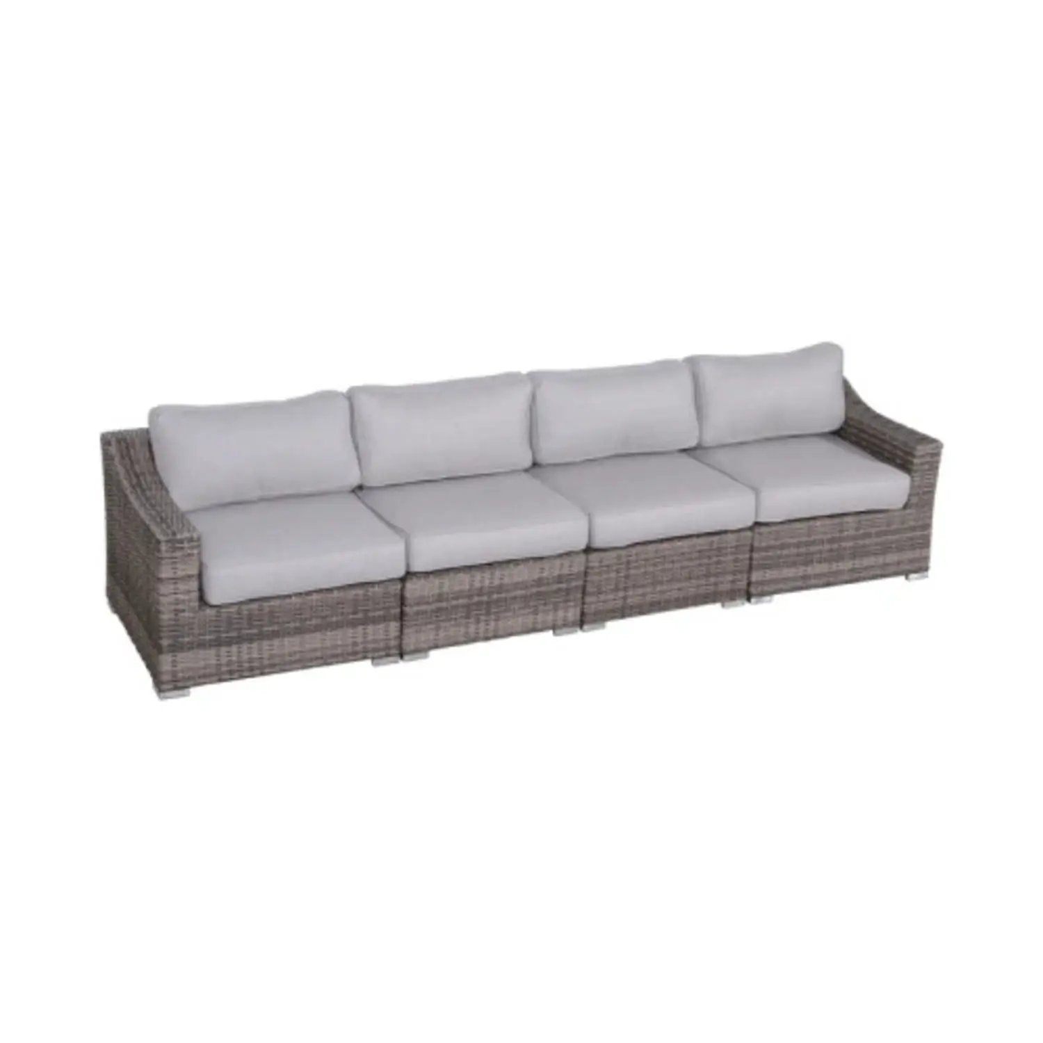 Contemporary Outdoor Rattan Wicker Sectional Seating Group With Cushions by Unique Piece Furniture