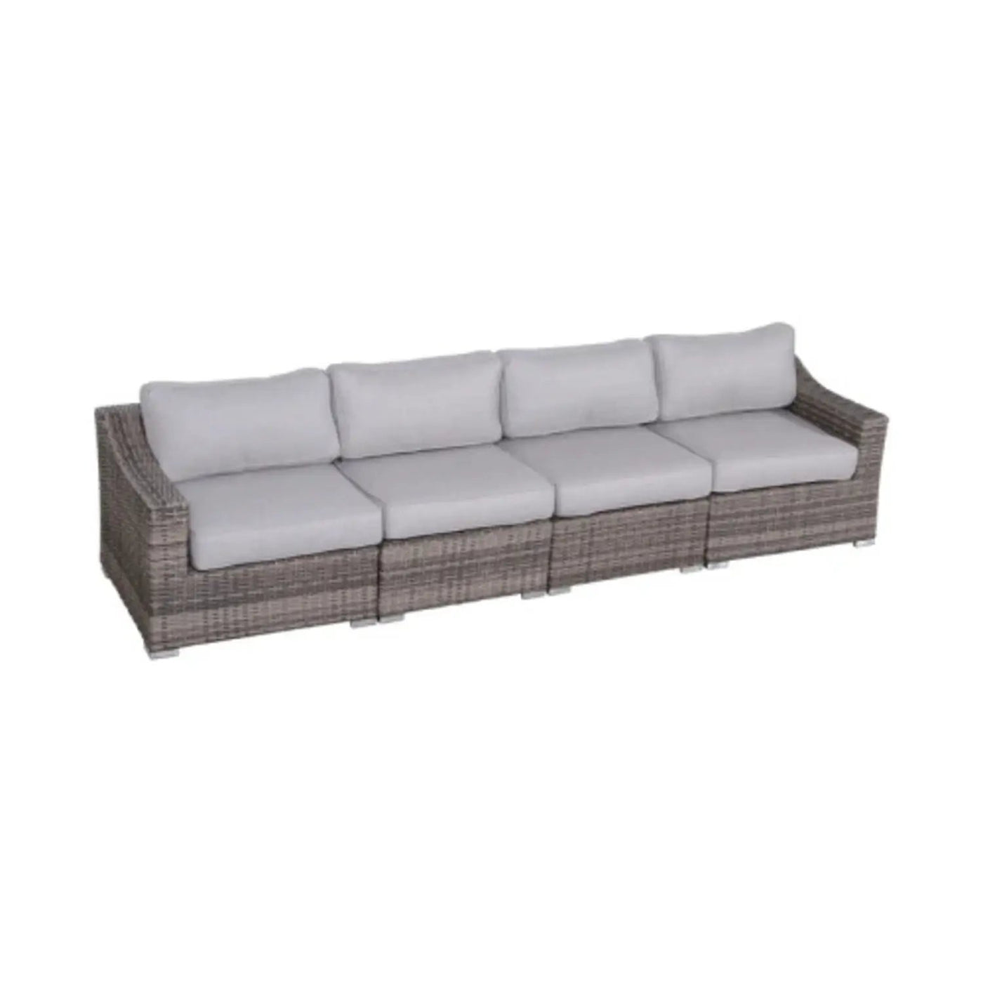 Contemporary Outdoor Rattan Wicker Sectional Seating Group With Cushions by HouseOfZazla