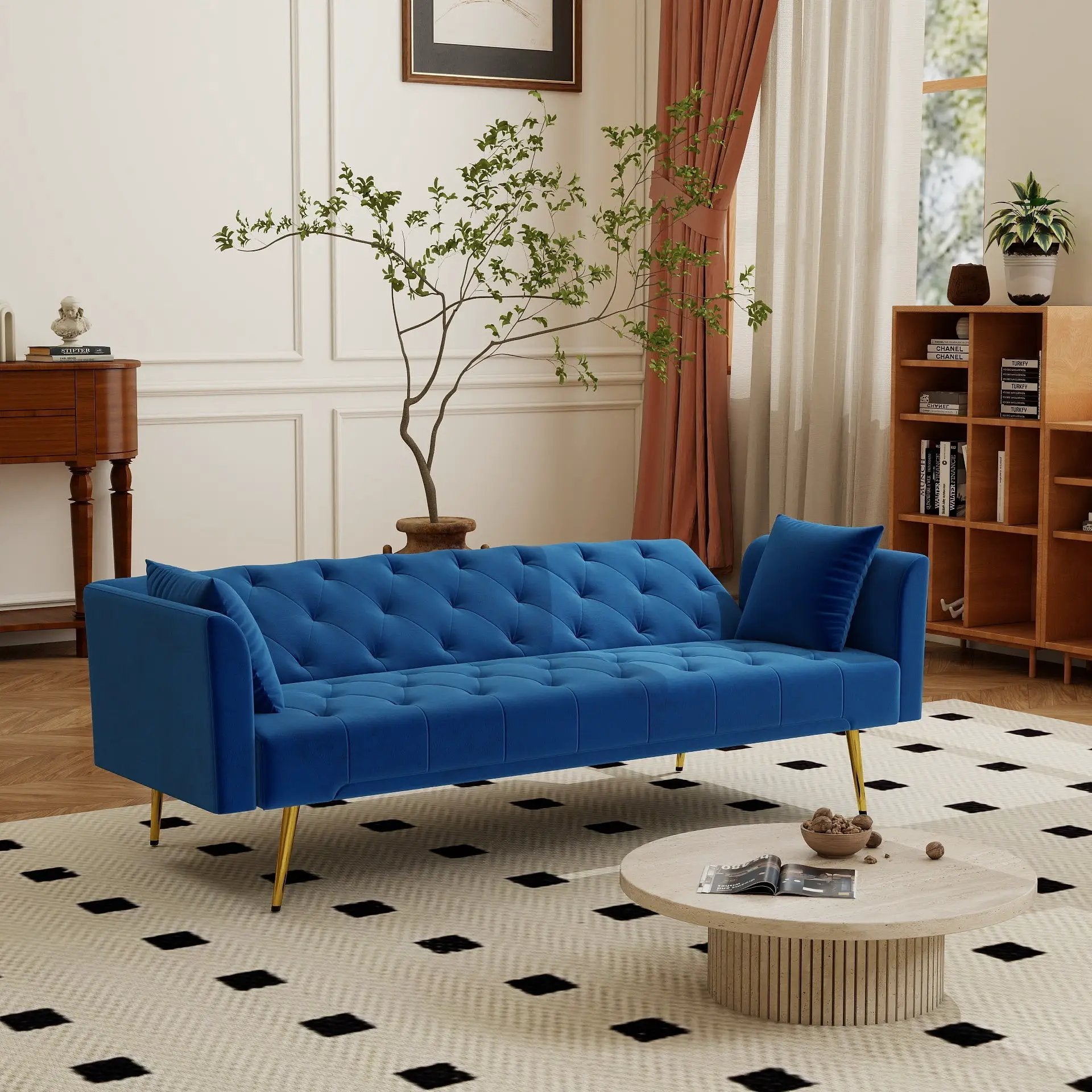 Modern Convertible 72 Inch Foldable Sleeper Sofa by HouseOfZazla
