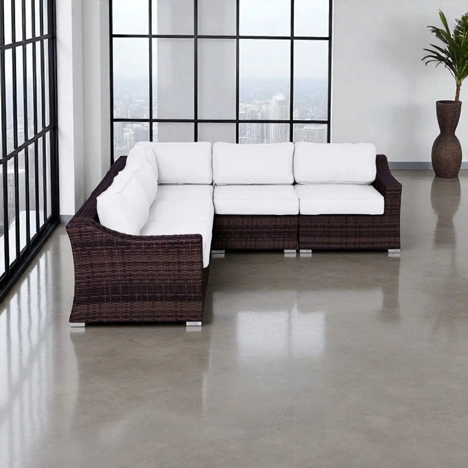 Outdoor Wicker Sofa Seating Group With Cushions by Unique Piece Furniture