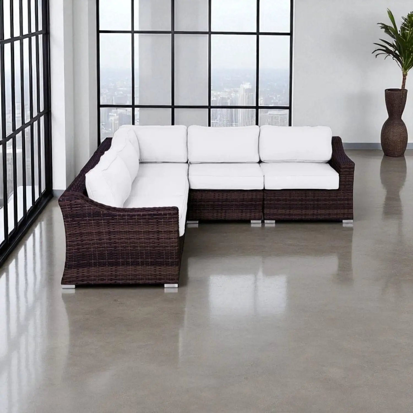 Outdoor Wicker Sofa Seating Group With Cushions by HouseOfZazla