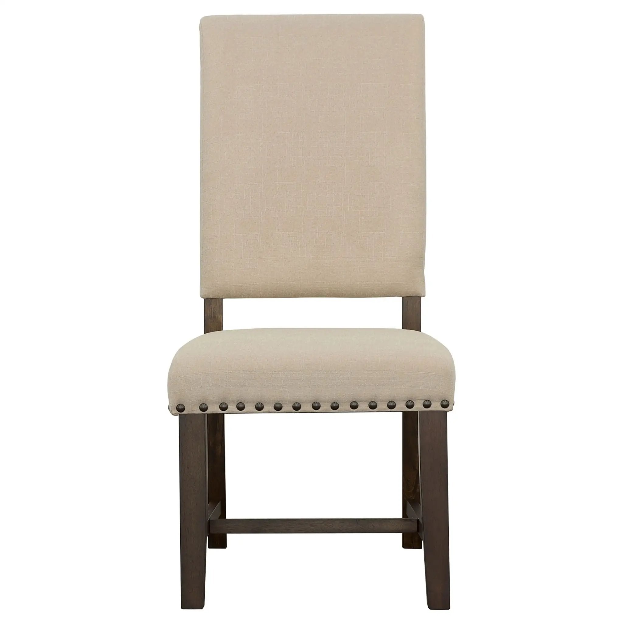 Upholstered Side Chair With Nailhead Accents (Set of 2) - Beige by HouseOfZazla