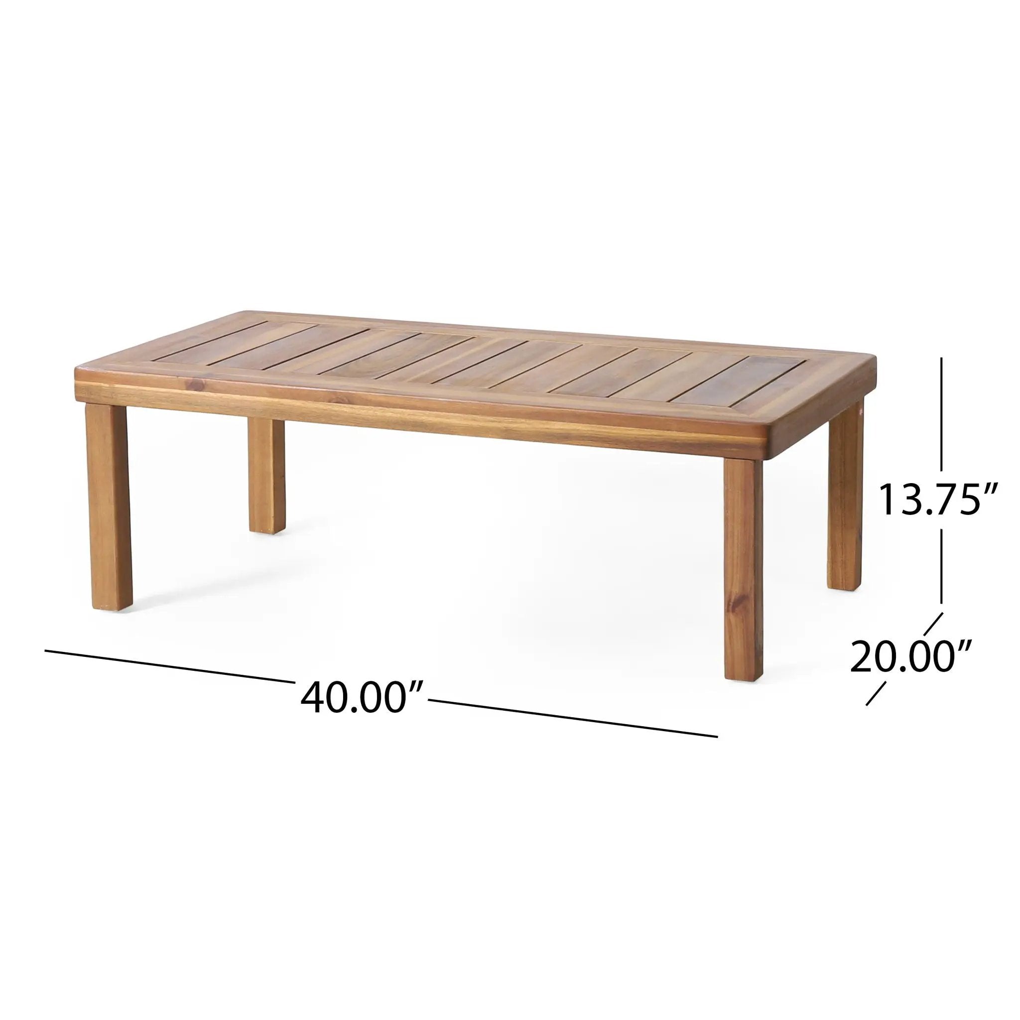 Acacia Wood Loveseat And Coffee Table Set With Cushions by HouseOfZazla