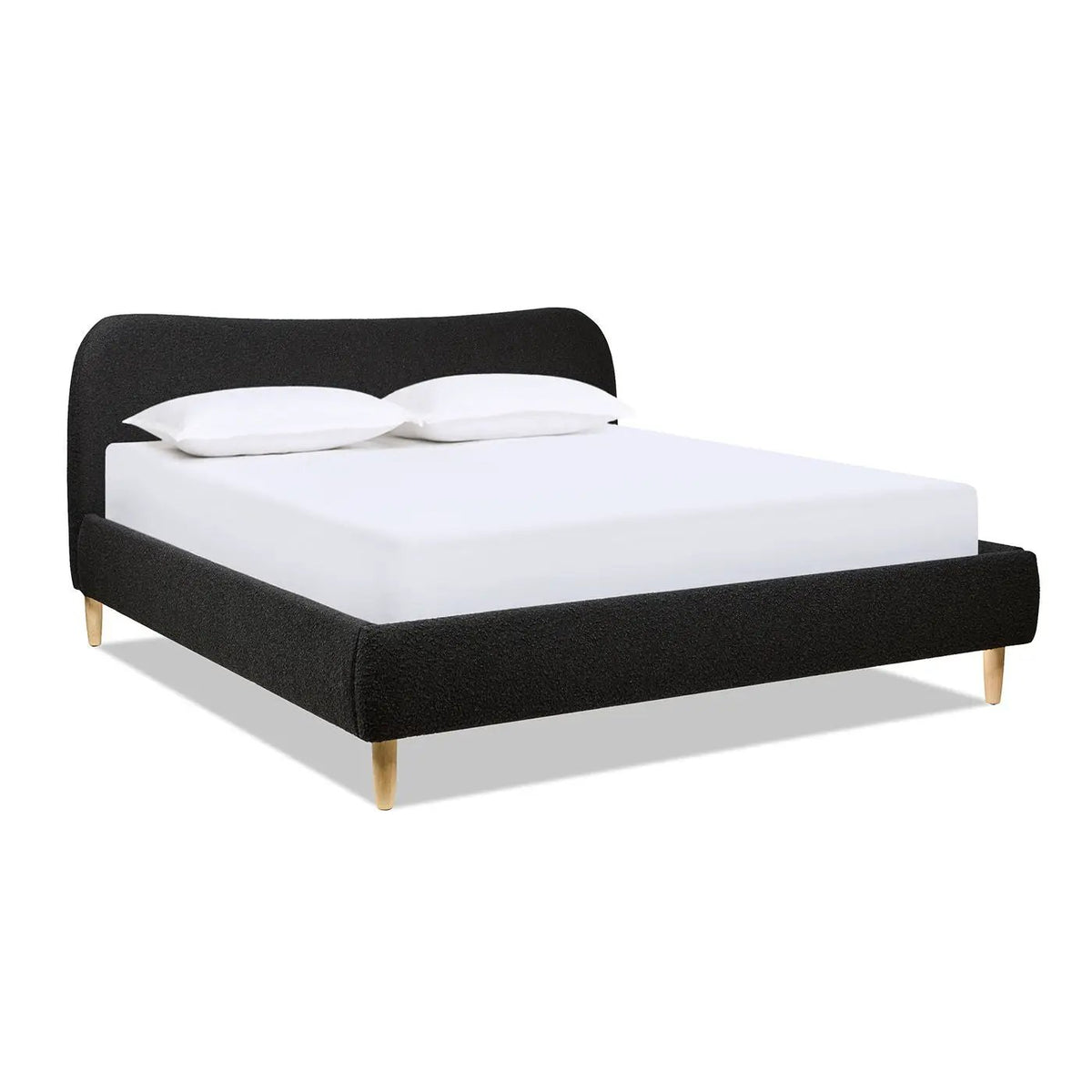Roman - Curved Headboard Upholstered Platform Bed, photo 33 of 42