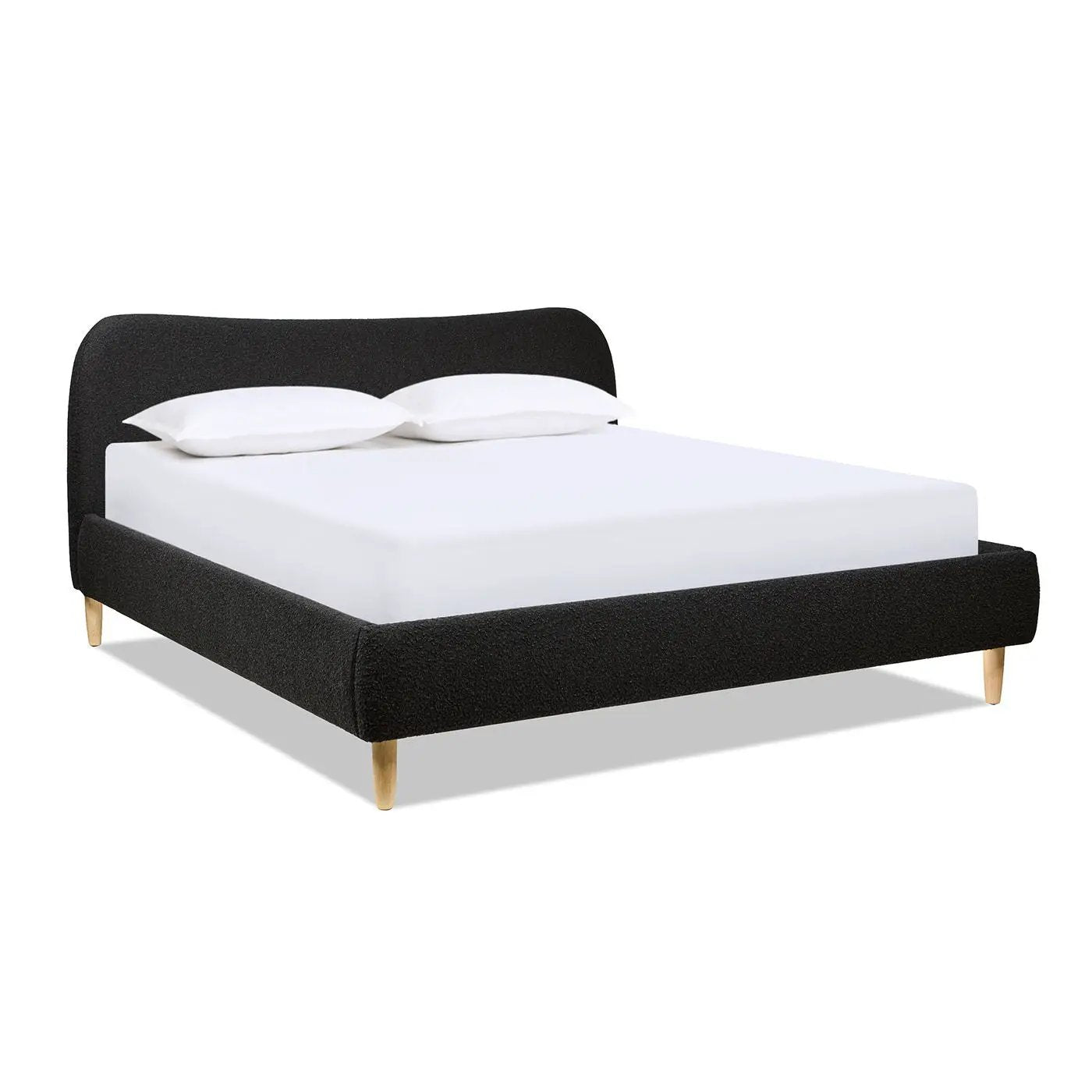 Roman - Curved Headboard Upholstered Platform Bed by HouseOfZazla