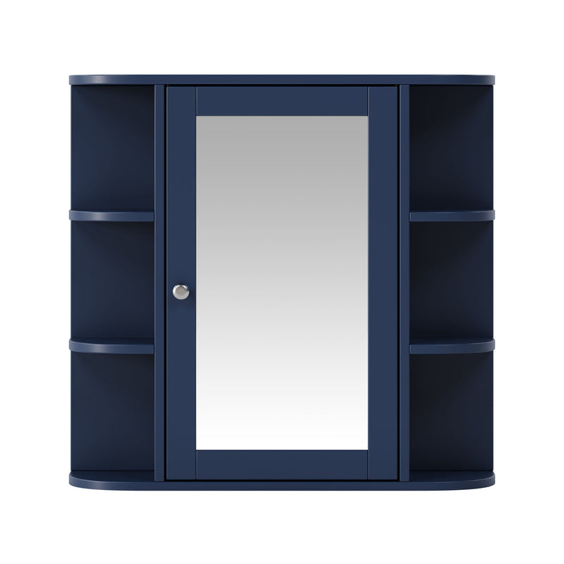 Bathroom Wall Storage Cabinet With Mirror And Adjustable Shelf, 6 Open Shelves by HouseOfZazla