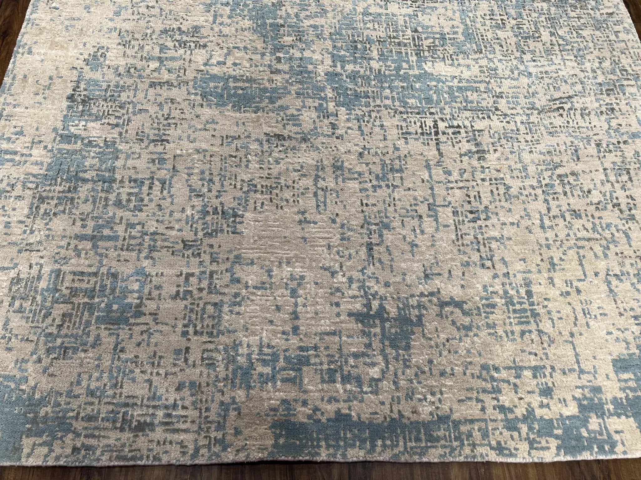 Modern Tibetan Rug 5x8 ft Light Blue and Gray Carpet, Contemporary Wool Rug, Handmade Nepali Rug, Raised Pattern, Tibet Area Rug, Nepal Rug by Jewel Rugs