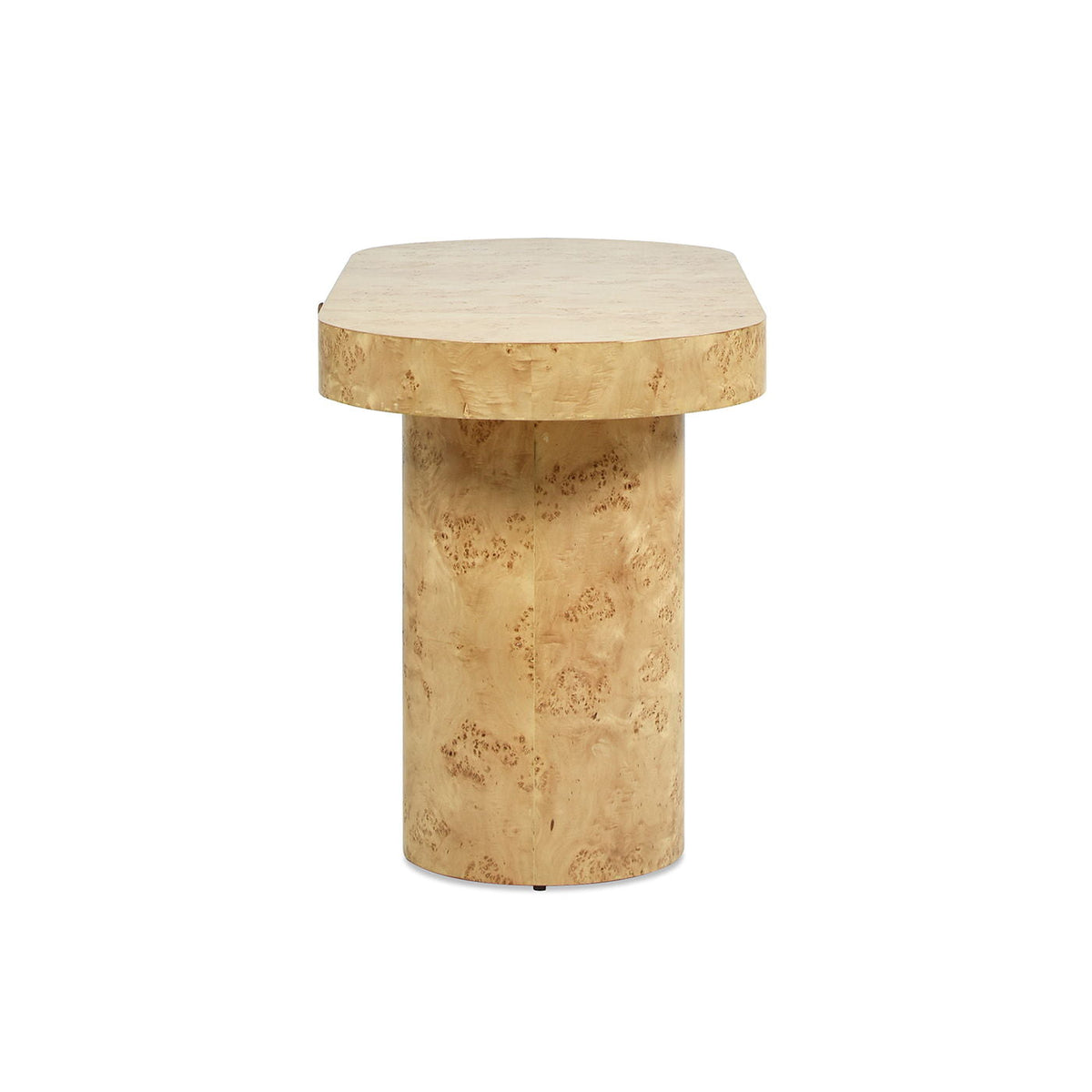 Oval Computer Desk with Single Drawer - Burl Wood Veneer, Light or Dark Brown, photo 15 of 19