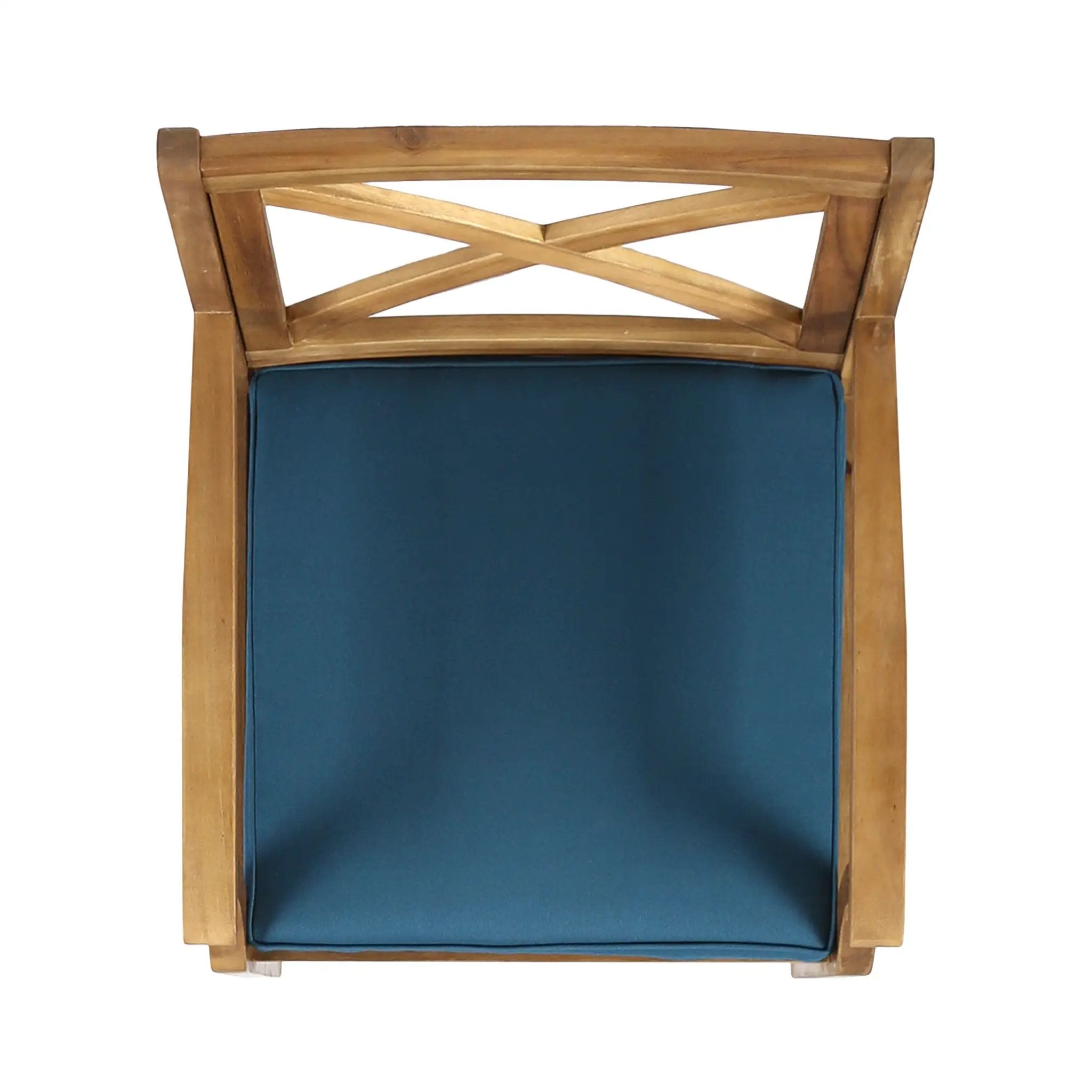 Perla Dining Chair 2pcs with Blue Cushions by HouseOfZazla