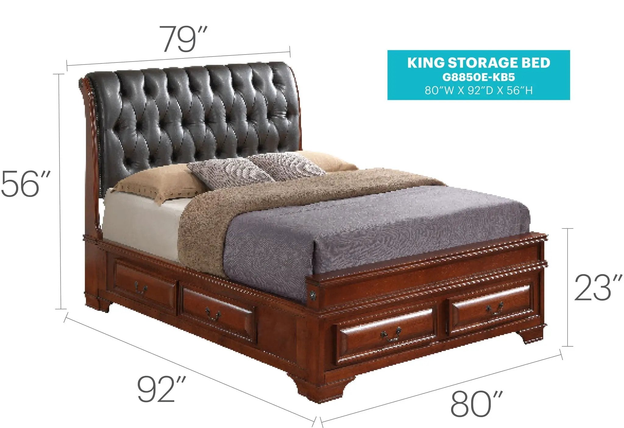 Storage Bed Elegant Transitional by Unique Piece Furniture