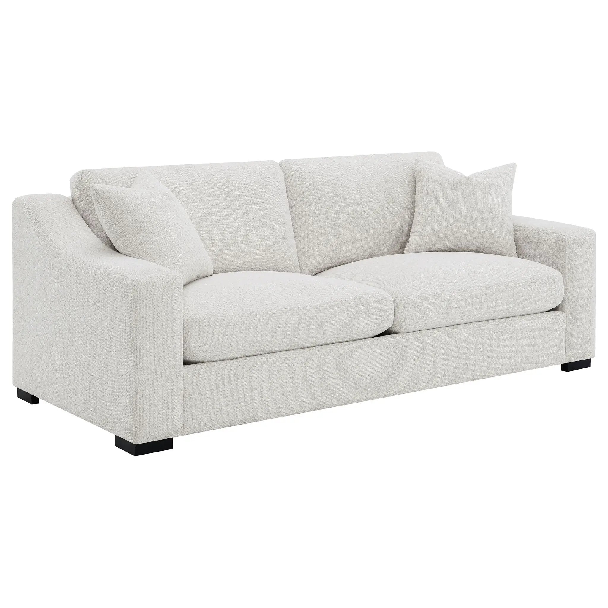 Ashlyn 2-piece Upholstered Track Arm Sofa Set Sand by Unique Piece Furniture