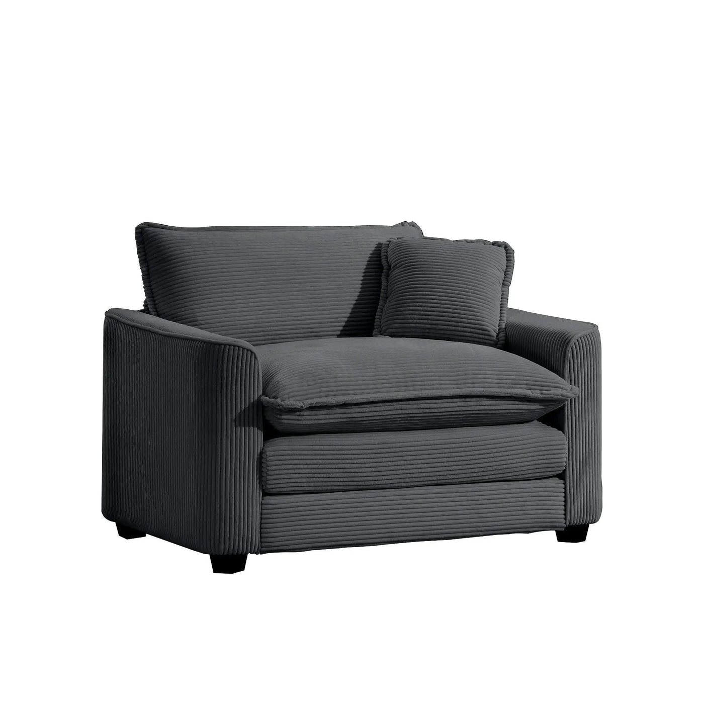 Modern Classic Fabric Single Chair Deep Seat Sofa With Pillow by HouseOfZazla