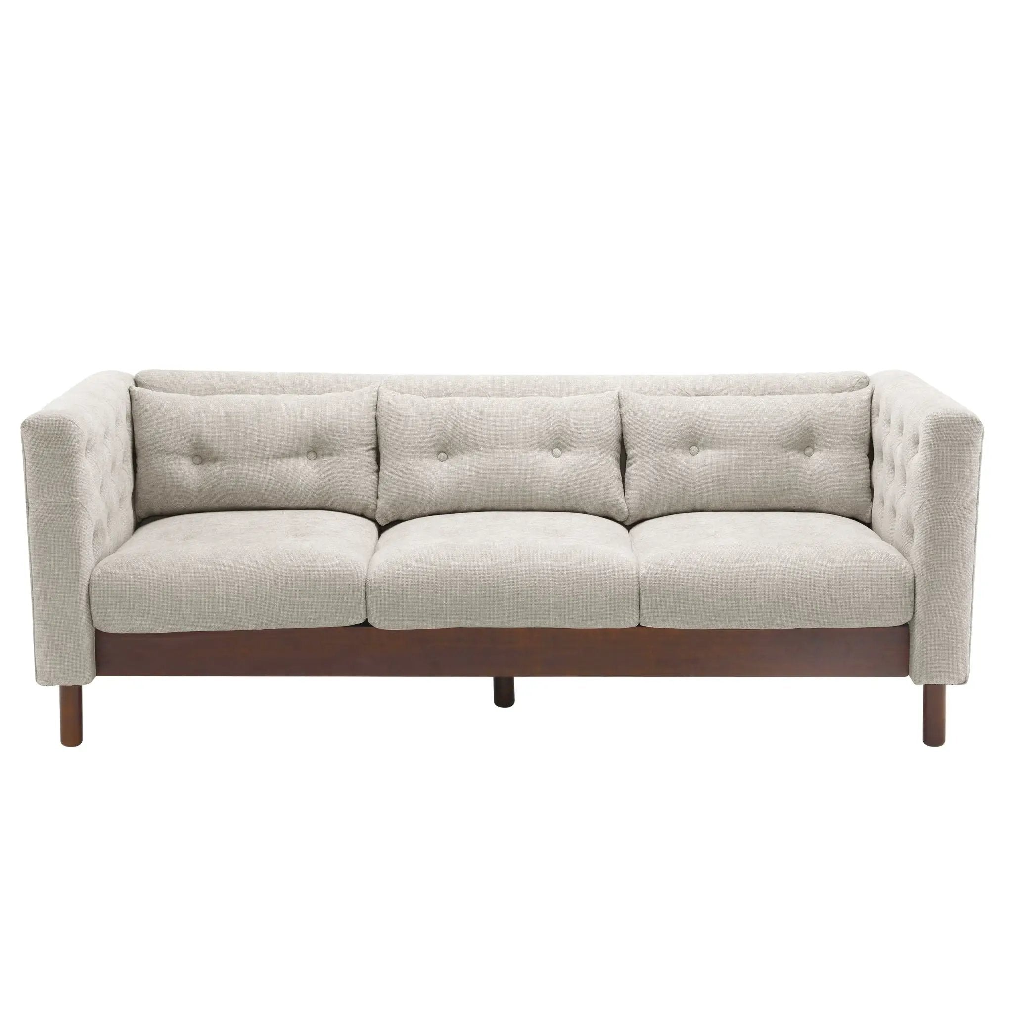 Upholstered Sofa Modern 3 Seater Sofa Couch With Tufted Design For Living Room by HouseOfZazla