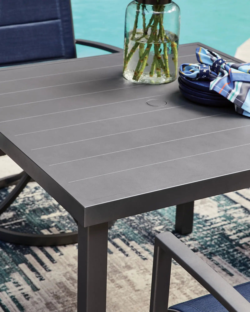 Rocky Creek - Square Dining Table With Umbrella Option - Gray by Unique Piece Furniture