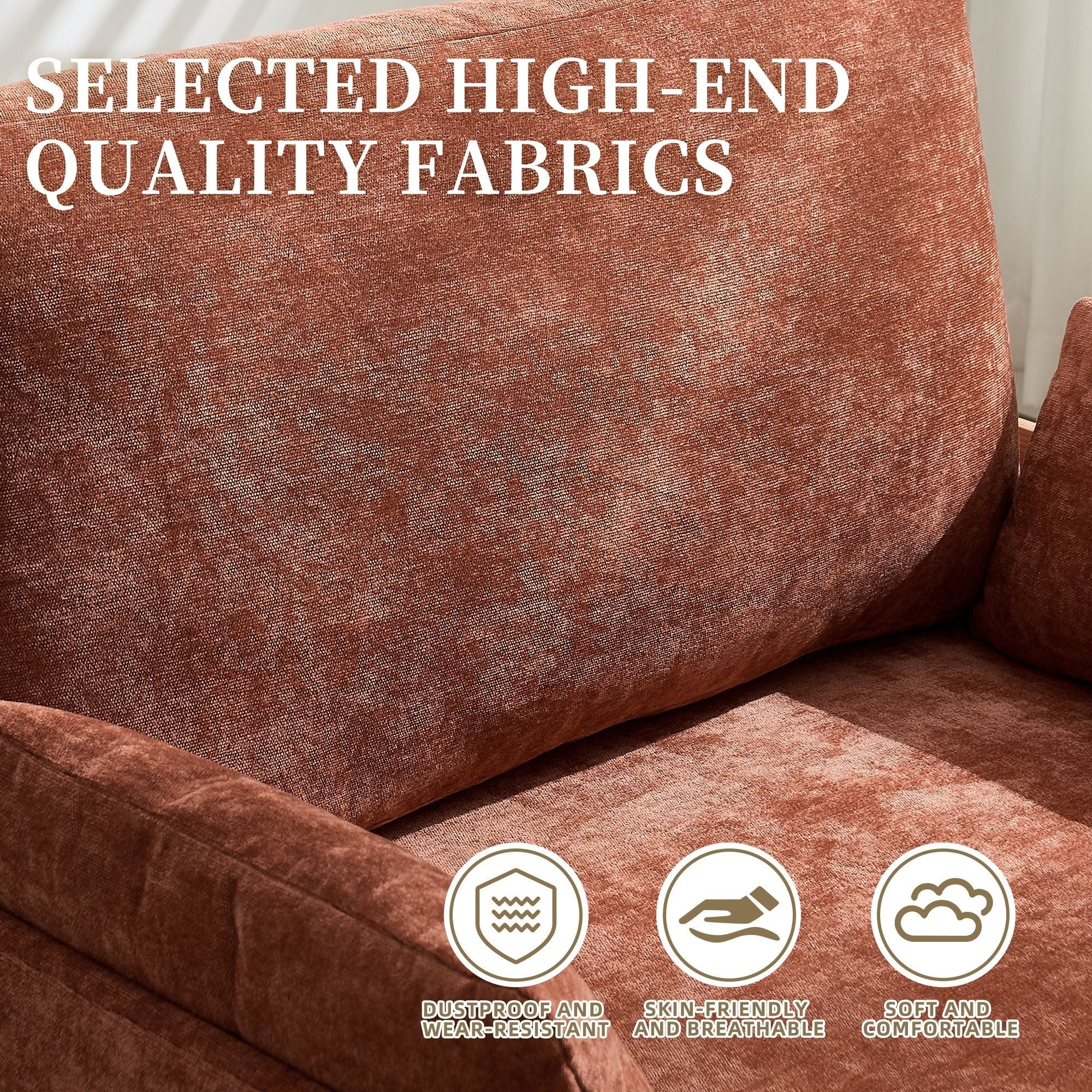 Mid Century Modern Foldable Sofa Bed, 3 In 1 Convertible Sleeper With 3 Pillows