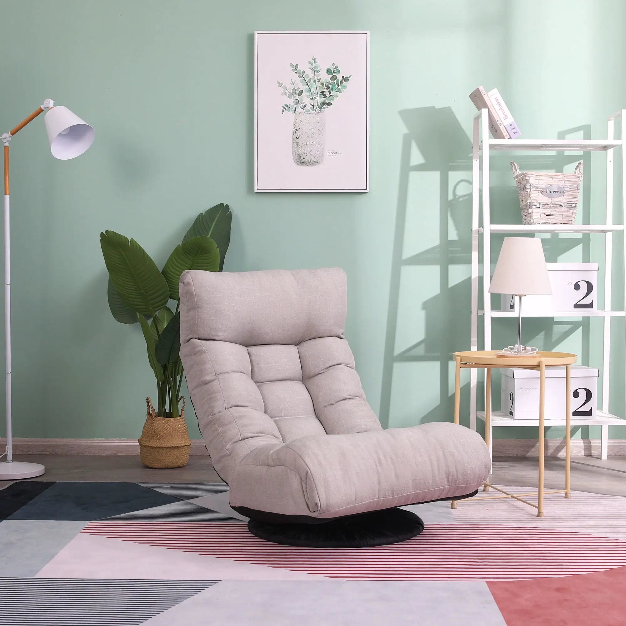 Adjustable Japanese Reclining Floor Chair Sofa With Metal Frame For Living Room by HouseOfZazla