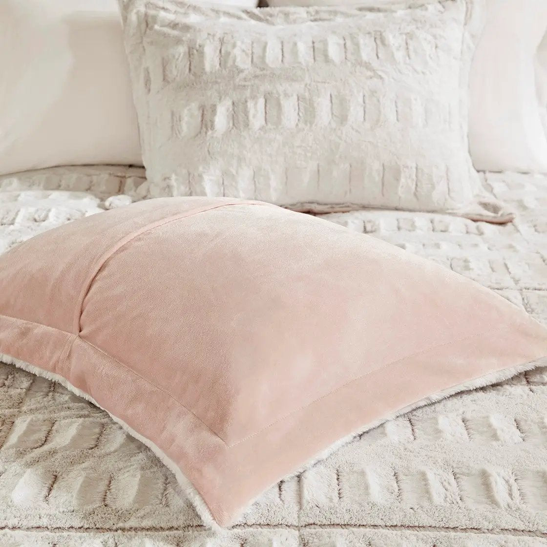 King/Cal King Back Print Long Fur Comforter Mini Set by HouseOfZazla