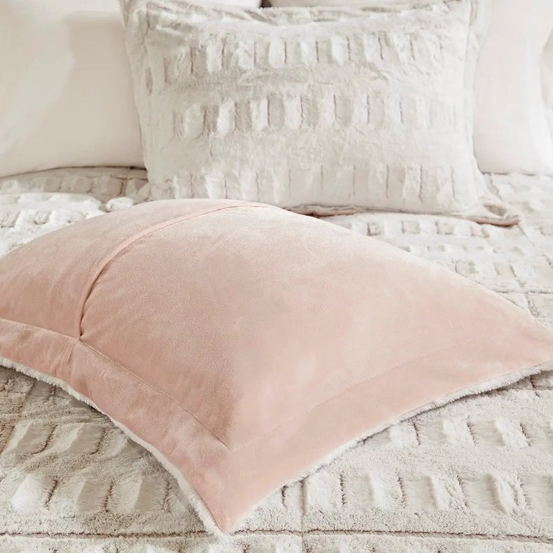 Full/Queen Back Print Long Fur Comforter Mini Set by HouseOfZazla