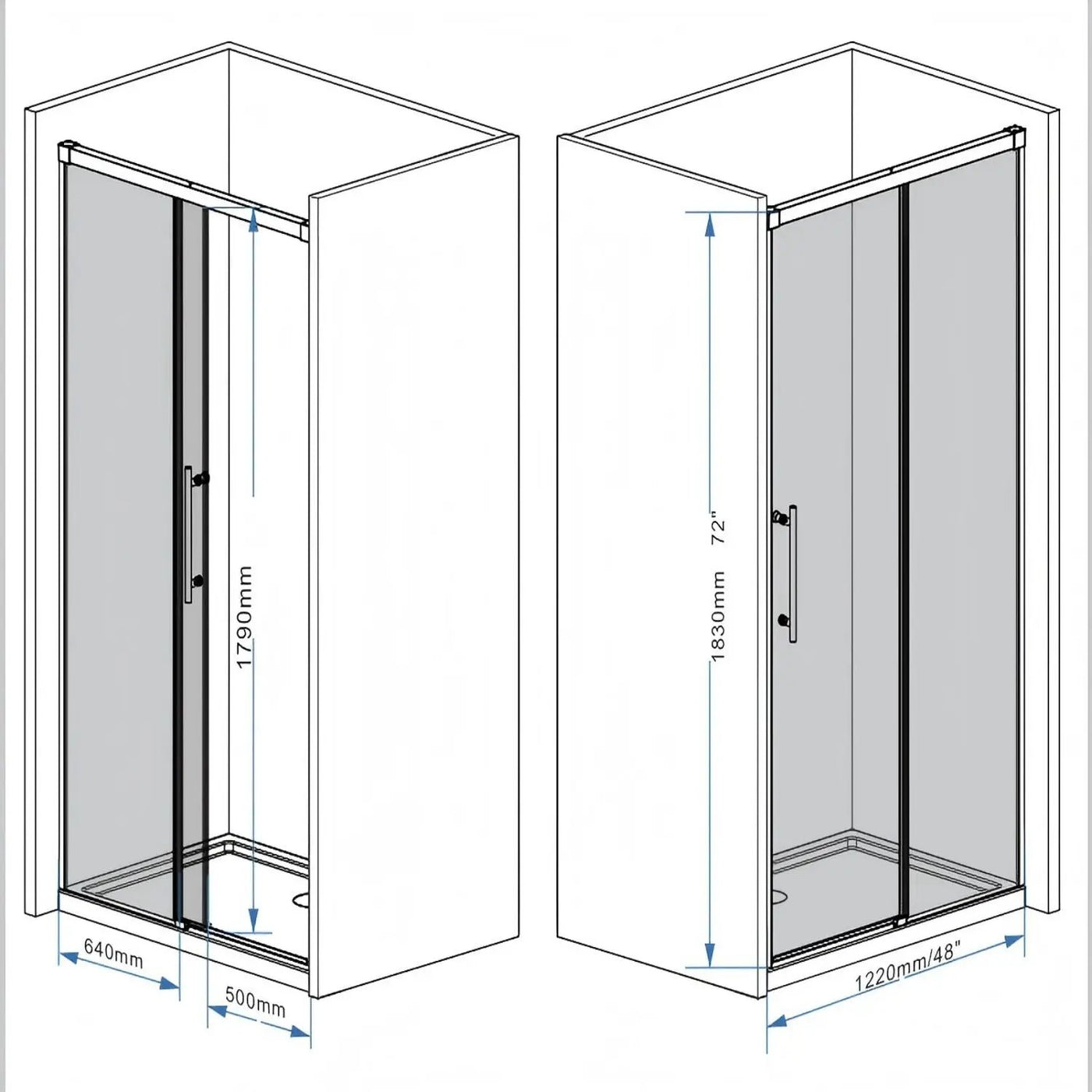Frameless Single Sliding Shower Door by HouseOfZazla