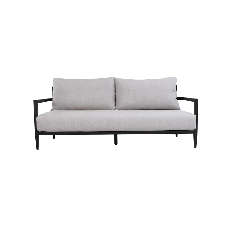 Outdoor Bench Seat Sofa, Sunbrella Cushion, Weather Resistant For Patio - Ember Black by HouseOfZazla