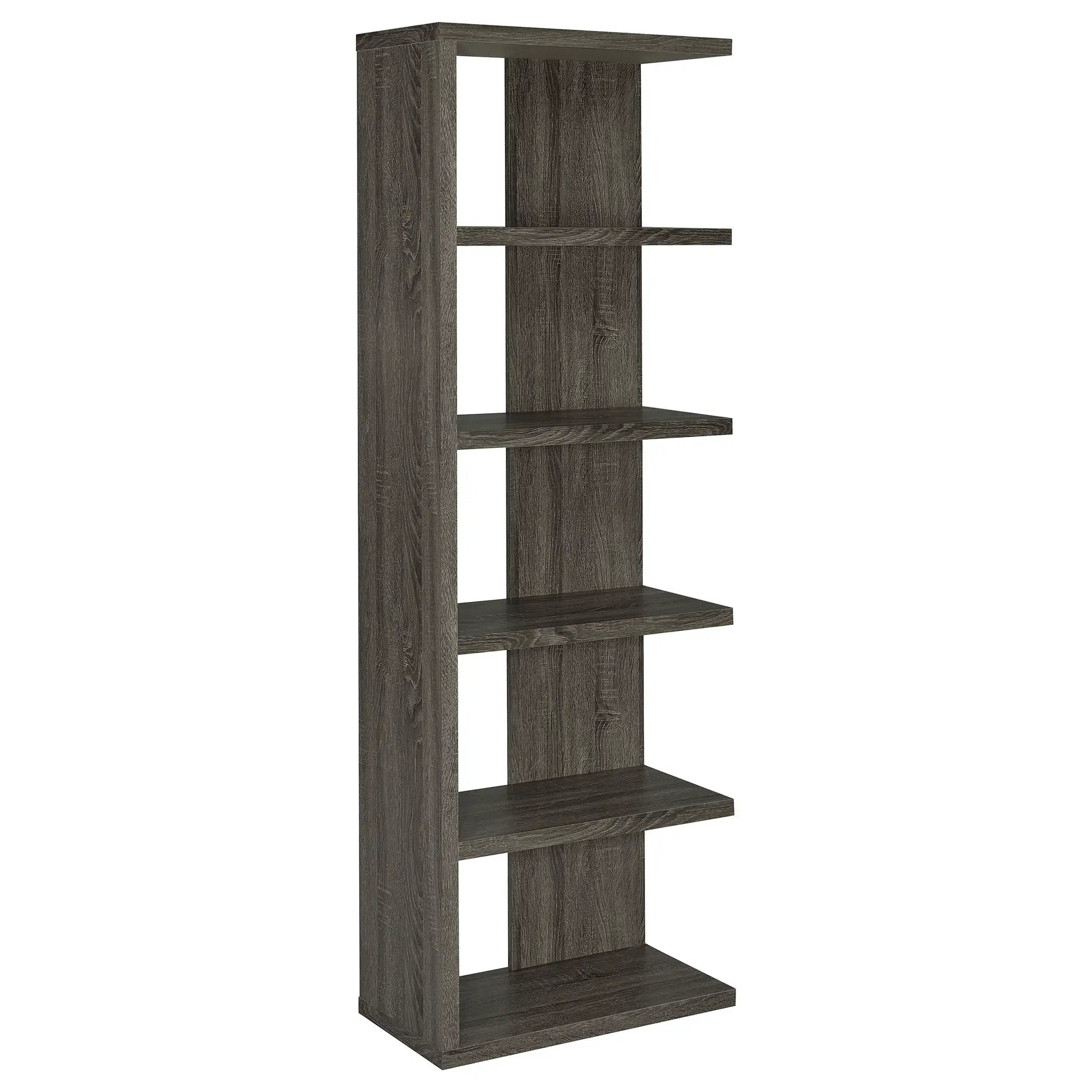 Harrison 71-inch 5-shelf Bookshelf Weathered Grey by Unique Piece Furniture