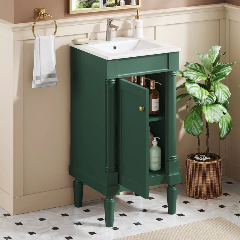 18" French Style Bathroom Cabinet with Storage by HouseOfZazla