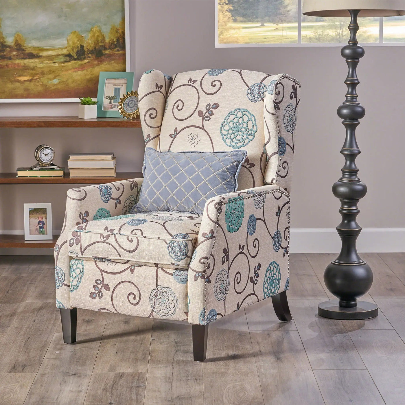 Westeros Wing Back Fabric Upholstered Recliner by Unique Piece Furniture