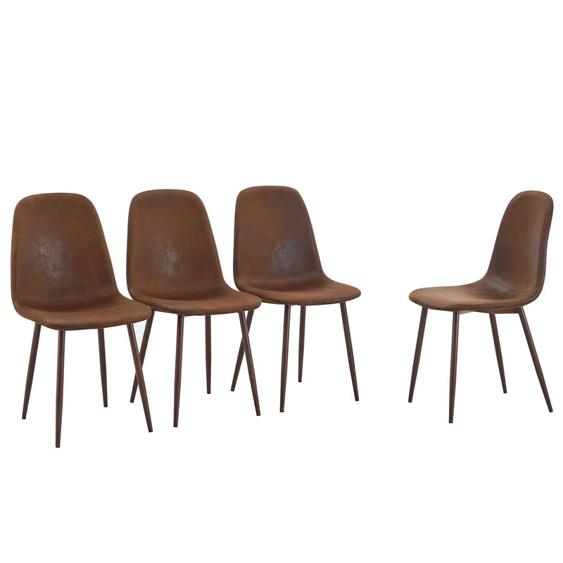 (Set of 4) Backrest AndTransfer Legs Chairs Adding A Touch Of Elegance To Minimalist And Scandinavian Style Homes - Walnut by HouseOfZazla