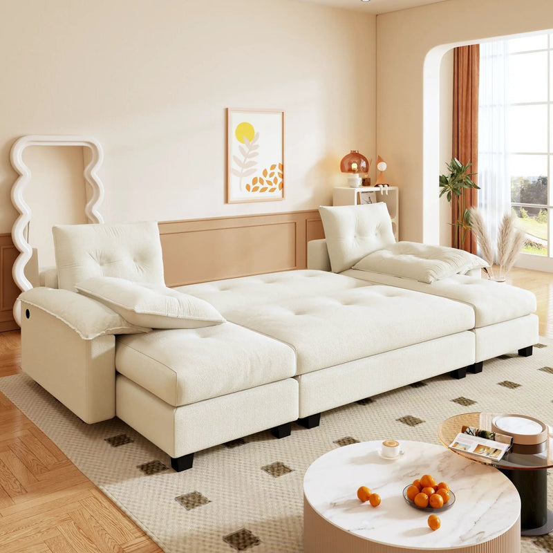 U-Shaped Sleeper Sofa With Pull Out Bed by HouseOfZazla
