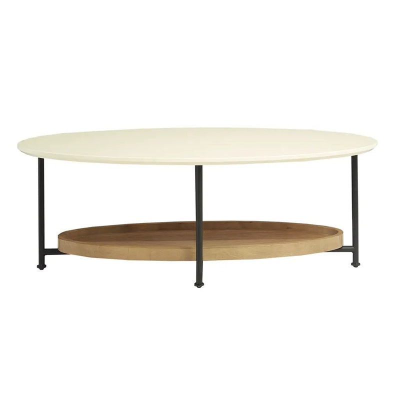 Monte Oval White/Natural Coffee Table by BLAKHOM