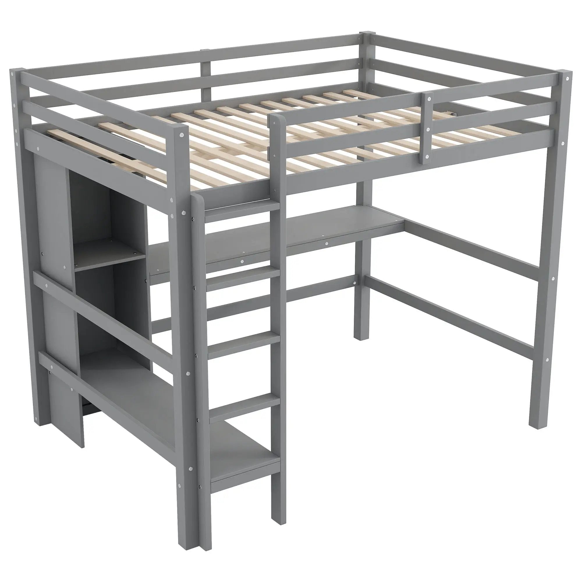 Loft Bed With Built In Desk And Multifunction Shelves by Unique Piece Furniture