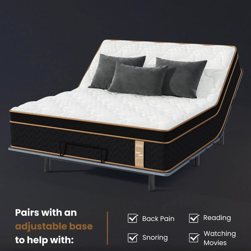 Plush Hybrid Mattresses With Gel Memory Foam, Individual Pocket Spring Motion Isolation Edge Support by HouseOfZazla