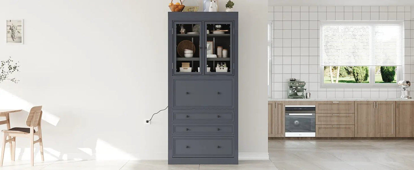 TOPMAX 36 x 16.5 x 78 Inch Freestanding Kitchen Pantry Storage Cabinet by HouseOfZazla