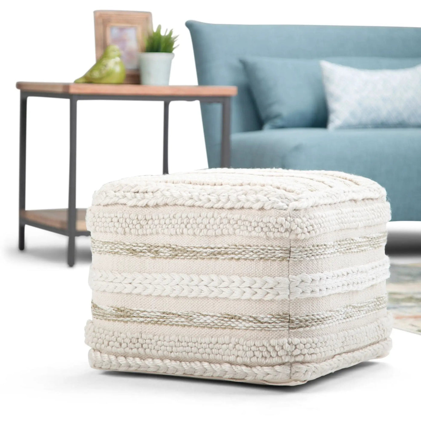 Sommer - Handcrafted Square Pouf by HouseOfZazla